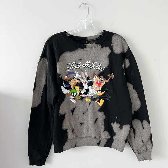 NWT Looney Tunes Tie Dye Tune Squad Pullover Sweater Size Medium 90s Retro - Picture 2 of 5